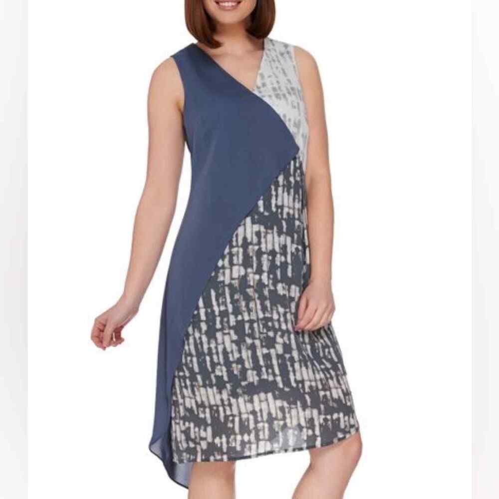 H by Halston Granite Color-Block Asymmetric Dress plus size 22W 2X new!!!
